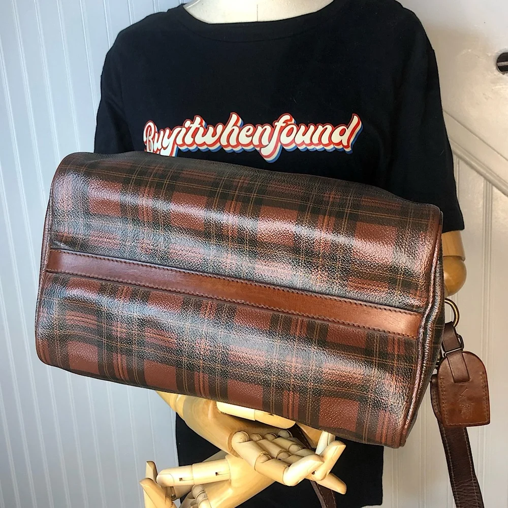 RALPH LAUREN Tartan Plaid Boston Travel Crossbody Shoulder Bag Speedy 30